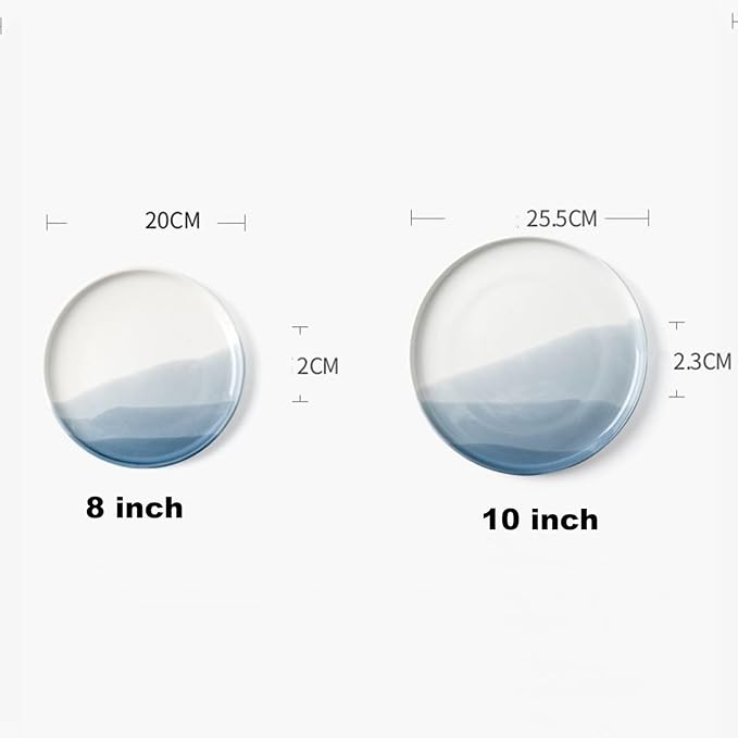 SONGCHAO Party Supplies Fruit Tray Dinner Plate Ceramic Household Dishes Round Steak Plate Dessert Plate Simple Western Food Plate 8/10 Inches Party Plates (Color : 10 inch)