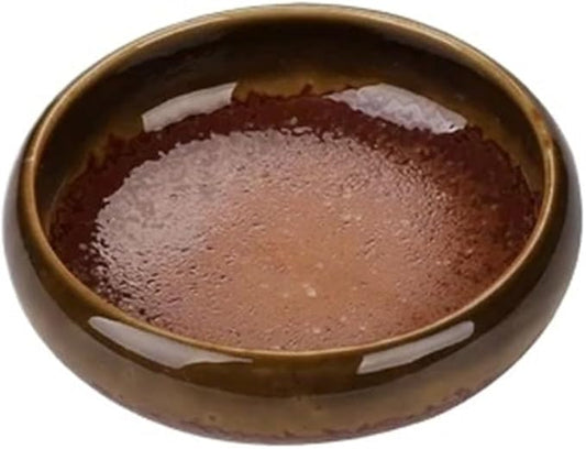 Appetizer Plates Round Dip Bowls Ceramic Saucers Soy Sauce Dish Appetizer Dipping Bowls for Condiments Appetizer for Condiment(Brown)
