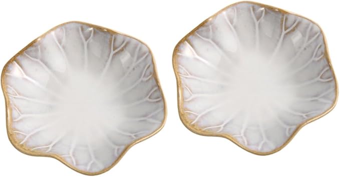 LIFKOME 2Pcs Vintage Sauce Dish Use Appetizer Plates for Dipping Seasoning and Serving for Restaurants and Catering Lightweight