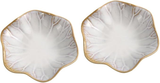LIFKOME 2Pcs Vintage Sauce Dish Use Appetizer Plates for Dipping Seasoning and Serving for Restaurants and Catering Lightweight