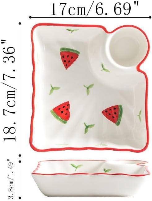 Multi Purpose Appetizer Ceramic Tray Vinegar Bowl Elegant Sushi Cookie Serving Dishes Dipping Sauce Plate for Dumplings French Fries Snacks Homes Restaurants Design Sense Souvenirs