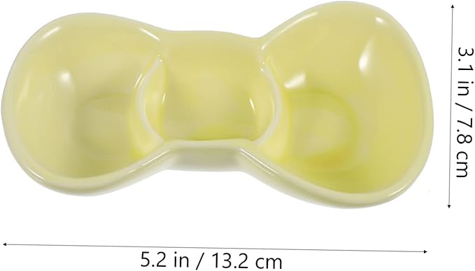 Bowls for Sauce, 1pc Dipping Dish Appetizer Plate Three Grid Seasoning Plate Condiment Plate Sauce Dish Flavored Dish Serving Dish Saucer Plate Vinegar Dish Seasoning(Yellow)