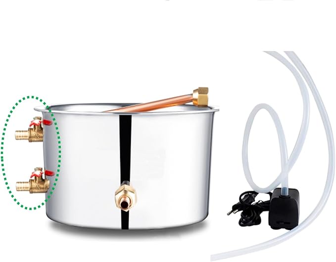 Distilling Kit Shine Still Home Brewing Distillery Kit 5 Gallon with Stainless Pot and Thumper Water Pump Copper Coil for Wine Making DIY Whisky Brandy Vodka
