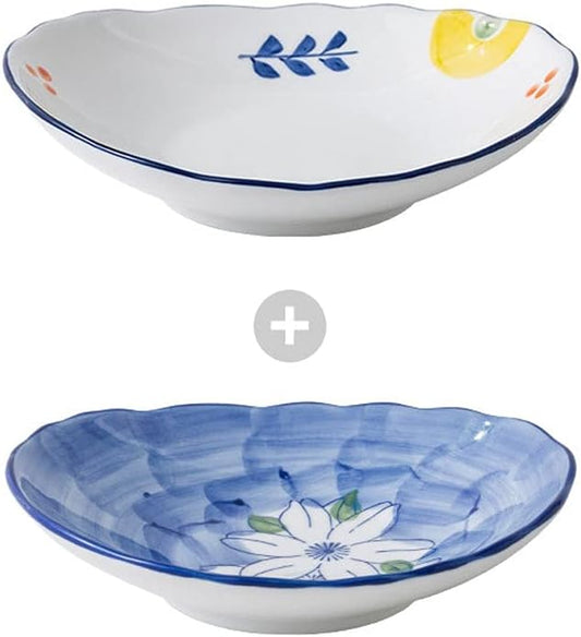 GeRRiT Dip Bowl 6 inch Ceramic Dessert Dishes Soy Sauce Dipping Plates Snack Fruit Appetizer Side Dishes Serving Dish