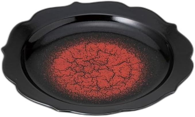Ryoka Black Crimson 9.4 inch (24.4 x 24.4 x 3.2 cm) | Appetizer Plate, Setomonohonpo