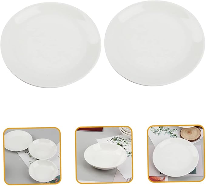 Cabilock 2Pcs White Ceramic Dipping Plate Condiment Dish for Appetizers and Sauces and Stable Design for Electric Oil Aromatherapy Warmers and Home Decor