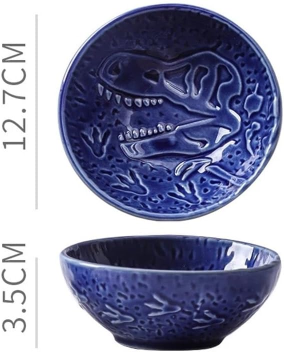 Appetizer Plates Ceramic Plate Retro Barbecue Dipping Dish Sushi Soy Sauce Dishes Home Desktop Snack Plate for Condiment(Blue)