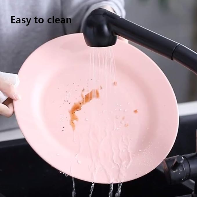 4 Pack 13 Inch Extra large Size Dinner Plate Sets, Delicious Pasta Plates, Unbreakable Dishes, Lightweight Salad Dinnerware, Reusable Dessert Tableware (33cm Blue)