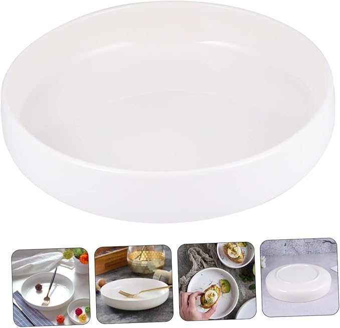 OUNONA Elegant Ceramic Serving Dish for Western Cuisine Food Plate for Appetizers Desserts Pasta and More for Family Gatherings and Special Occasions Bowl