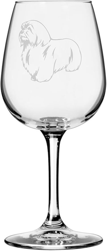 Etched Laser Art Coton de Tulear Customized Personalized Dog Themed Etched 12.75oz Wine Glass Custom Dog Breed Wine Glasses for Pet Lovers, Unique Birthday Gift for Men & Women, Personalized Gift