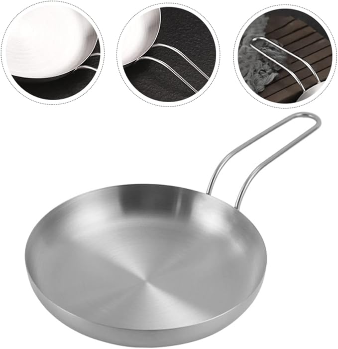 Zerodeko Stainless Steel Food Serving Tray Snack Platter for Appetizers Desserts Pizza Smooth Edges Design for Home Restaurant Use