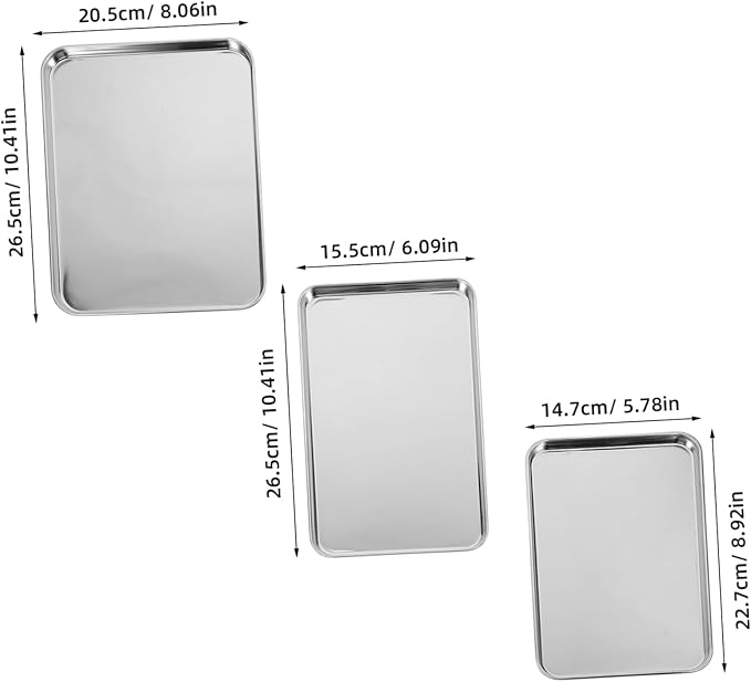 Stainless Serving Trays Rectangular Baking Trays Sizzling Platter for Catering