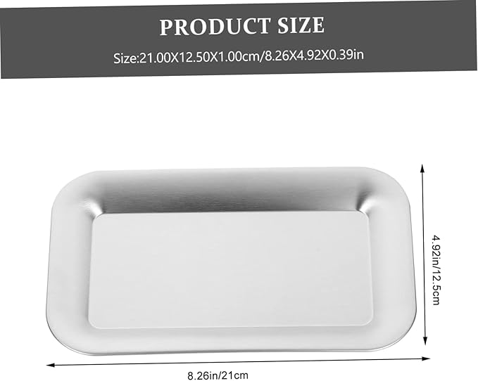 PRETYZOOM Stainless Steel Dessert Tray Cake Serving Plate Microwave Safe Dinnerware