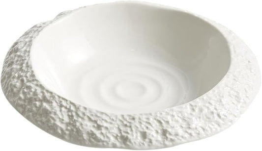 PRETYZOOM Ceramic Appetizer Plate Decorative Food Plate Multi Use Wrinkle Design for Fruits Snacks and Desserts and Easy to Clean for Home and Restaurant Use