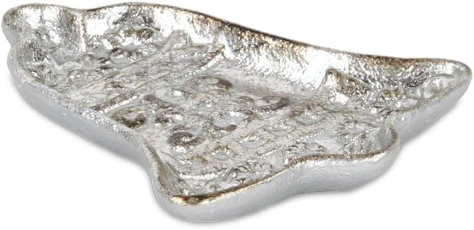 5" Silver Cast Iron Christmas Bell Trinket Tray
