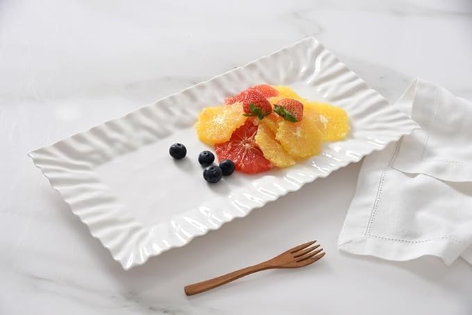 Pampa Bay Mascali Bianca Rectangular Tray, 15" x 7.5" x 1"