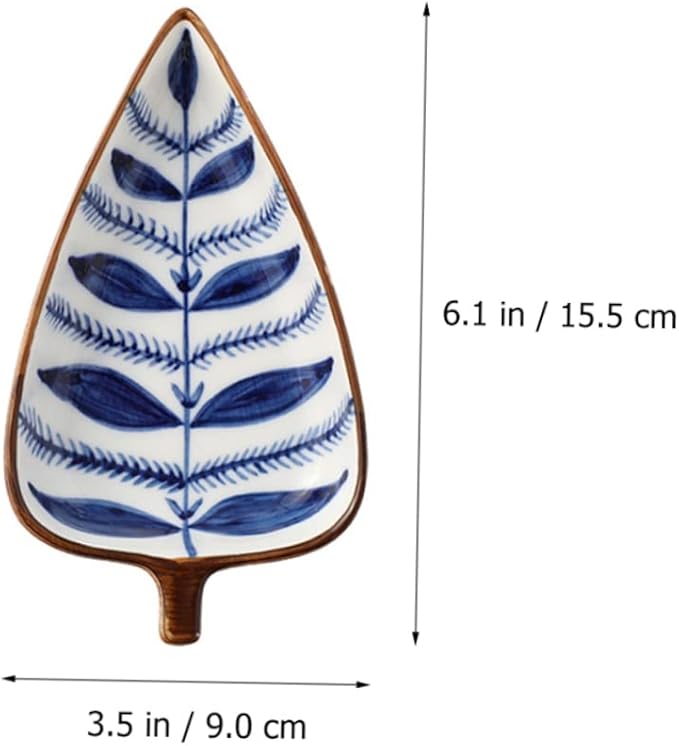 Alipis Mini Snack Dish Stylish Leaf Shape Appetizer Plates for Dipping Sauces for Entertaining Everyday Use Hand-painted Japanese Design