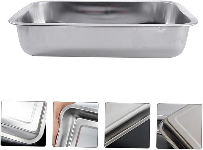 Garneck Stainless Steel Storage Tray Baking Rack Silver Trays for Serving Divided Dinner Plates Food Plate