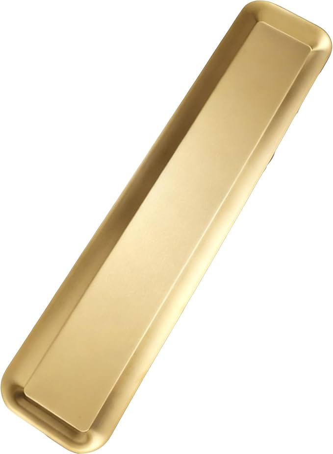 Metal Drip Tray, Stainless Steel Plant Trays for Pots, Oil Drip Pan, Stainless Steel Serving Tray for Food, Potted Plants, Jewelry, Entrance(Gold,40x12.5 cm/16x5 in)