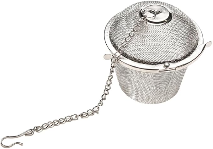 Garneck 11cm Extra Large Tea Infuser Stainless Steel Tea Filter Mesh Strainer with Easy-clean Lid Chain Hook