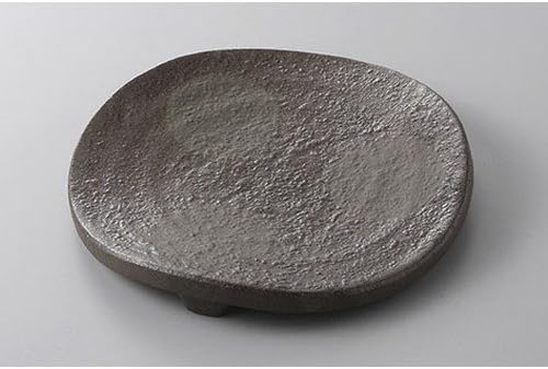 せともの本舗 Appetizer Plate, Carbide Earth Round 6.0 Plate, 7.3 x 0.9 inches (18.5 x 2.4 cm), Earth, Restaurant, Innn, Japanese Tableware, Restaurant, Commercial Use