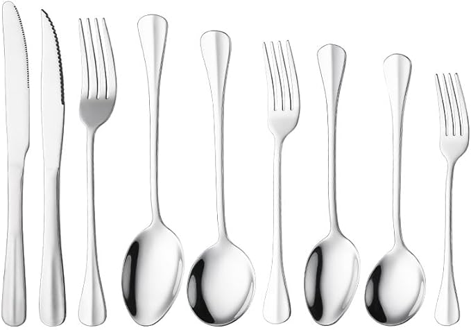 Stainless Steel Flatware serving set,Home Kitchen Eating Tableware Set,Dishwasher Safe,For Home Kitchen Restaurant Hote 9/36/54/72/90/108 Pieces Stainless Steel Knife, Fork And Spoon Household Tablewa
