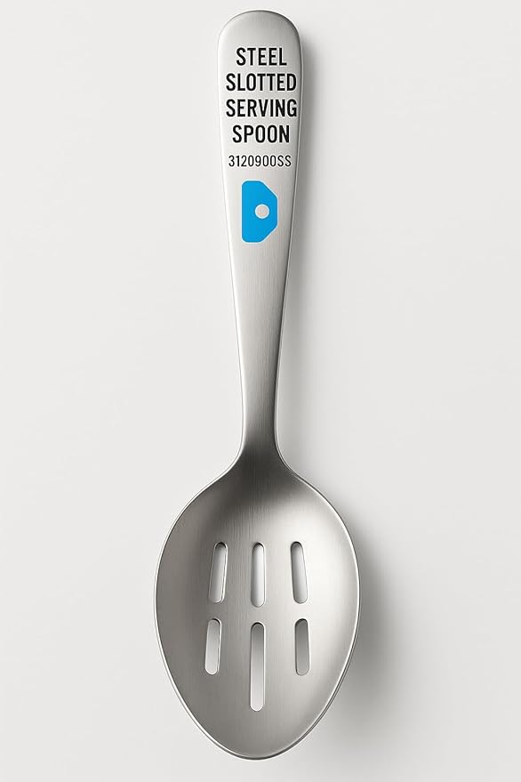 Stainless Steel Slotted Serving Spoon – Heavy-Duty Draining Spoon for Pasta, Vegetables, Soups, Stews & Buffet Serving