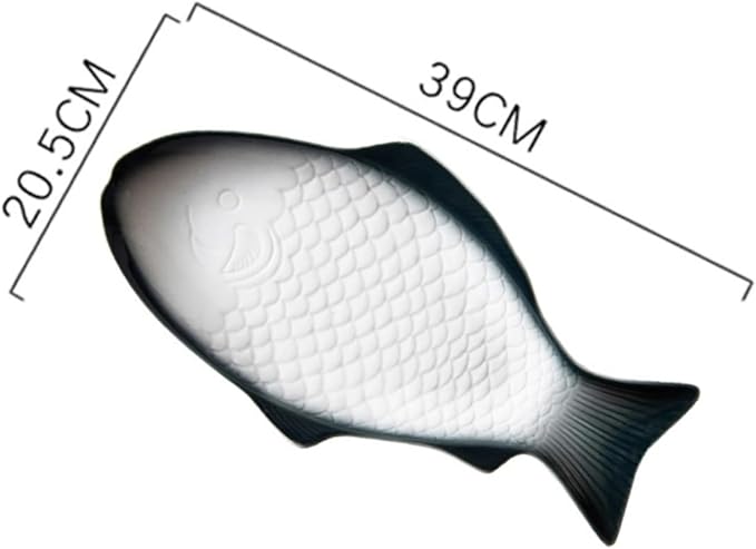 Zerodeko Ceramic Fish-shaped Dish for Snack Storage Unique Serving Platter Deep Green for Family Gatherings Parties and Home Dining Decor