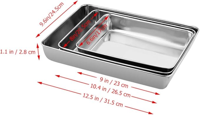 Alipis 3pcs Serving Tray Multifunctional Food Plates for Home Restaurant and Buffet Use Elegant Design for Snacks Desserts