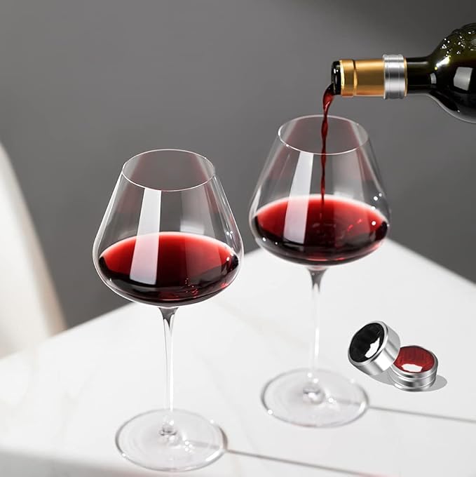 Wine Drip Collars, 4 Pack Stainless Steel Wine Bottle Top Drip Rings, Wine Drop Ring Catcher or Stopper with Detachable Felt Liner, Small Handy Wine Accessories for Kitchen and Bar