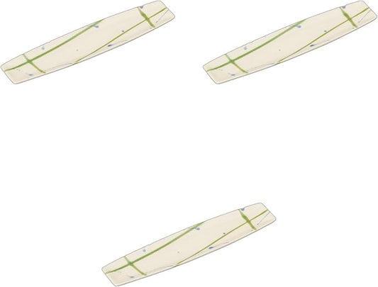Setomonohonpo Set of 3 Ranbu Serving Plates, 11.4 x 2.6 x 0.6 inches (29 x 6.7 x 1.4 cm), Appetizer Plates, Porcelain