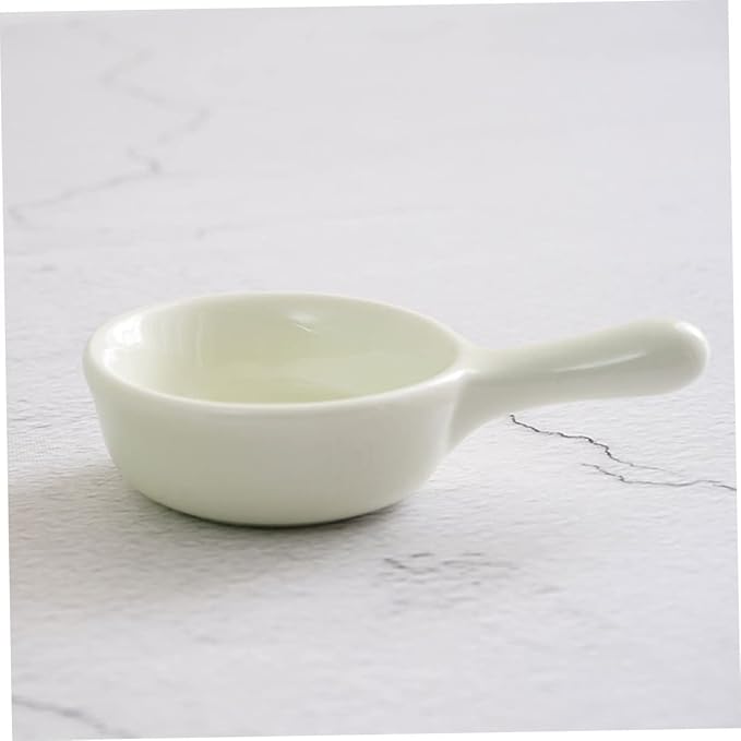 Luxshiny 4pcs Ergonomic Handle Ceramic Plate Japanese Dishes Snacks Holder Relish Tray Dessert Plate for Kitchen