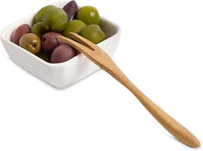 HIC Kitchen Reusable Charcuterie Serving Tools, Burnished Bamboo, 6-Piece Set