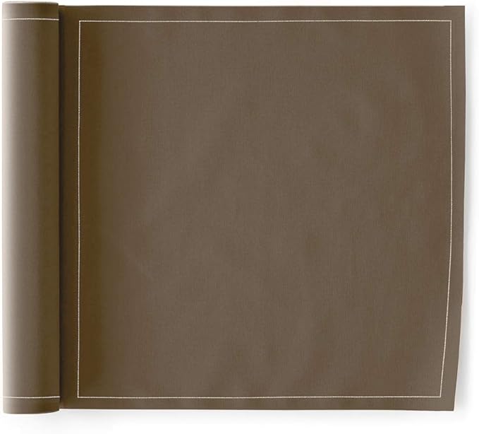 MY DRAP Cotton Dinner Napkins (11.8 x 11.8 in - 2 Rolls of 12 Per Roll, Taupe) Cloth Dinner Napkins for Parties, Weddings, Dinning, Hotels, Restaurants or Events - Washable and Reusable