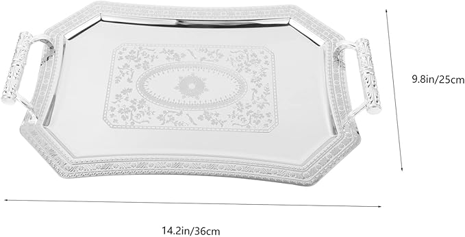 Cabilock Elegant Double Ear Food Serving Tray Decorative Party Platter Snack Plate for Bathroom Countertop