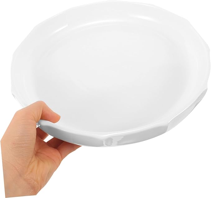 LIFKOME Ceramic Serving Plate Elegant Leaf Pattern Soup Dish for Restaurant-style Dining for Appetizers Desserts and Main Minimalist Porcelain Platter for Home and Parties