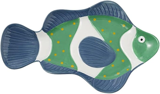 OUNONA Fish Bowl Ceramic Plate Roasting Board Decorative Salad Holder for Family Gathering
