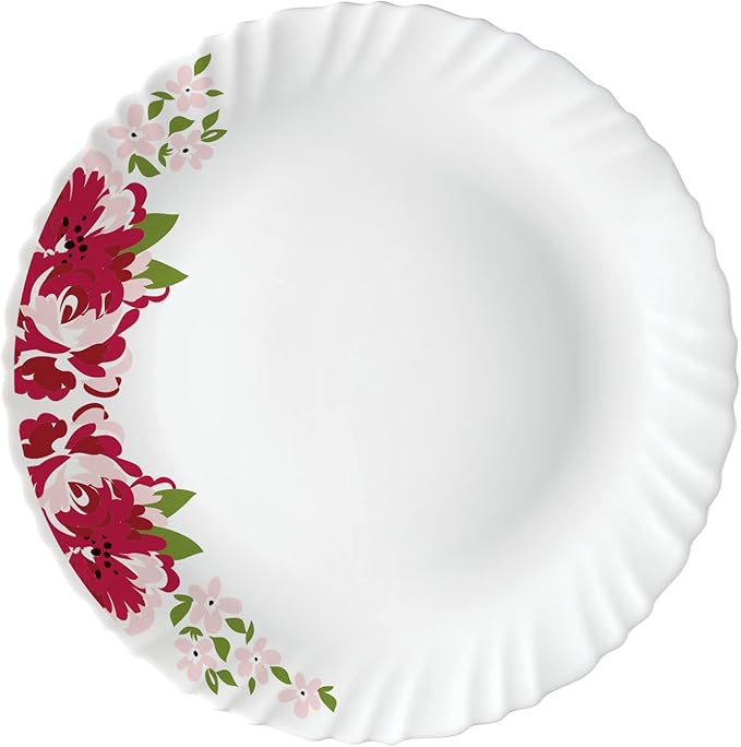 Borosil Gourmet Dinnerware Set For 6, 35 Pieces, White Dinner Plates and Bowls, Chip Resistant Tempered Opal Glass, Stain Resistant, Dishwasher & Microwave Safe Dinner Set For Gifting, Serves 6