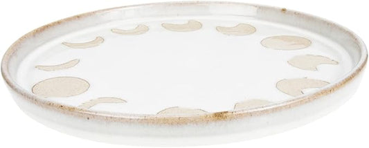 GLEAVI Vintage Rustic Ceramic Plate Round Serving Dish for Steak Salad and Pizza Food-grade Stoneware 10-inch Diameter for Home Dining and Entertaining