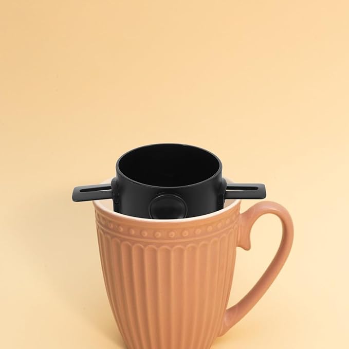 ABOOFAN Collapsible Stainless Steel Coffee Filter Funnel Double Layer Mesh Drip Coffee Strainer for Travel Home Camping Portable Reusable Dripper