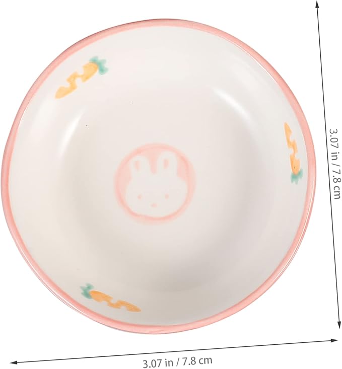 Cabilock 2pcs Ceramic Dipping Plates for Sauces and Appetizers Cute Assorted Design for Family Dining and Restaurant Use for Storage of Seasonings and Dips