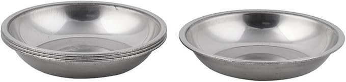 uxcell Stainless Steel Household Round Shaped Soy Dish Bowl 8cm Dia 4 PCS