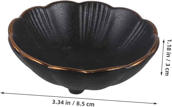1pc Ceramic Sauce Plate with Trim Appetizer Dish for Condiments Salad and Desserts for Family School Picnic and Travel Use