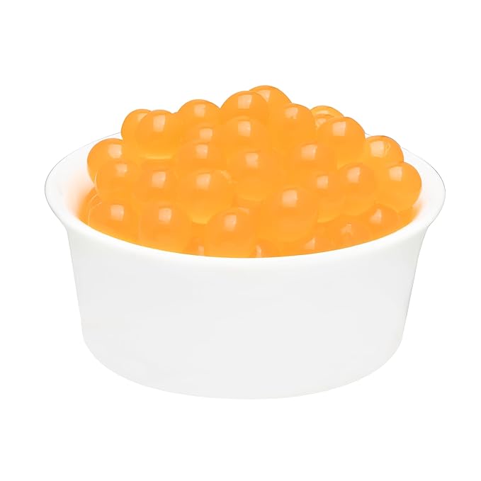 Tea Zone [2 Pound] Passion Fruit Popping Pearls, Bubble Tea Topping for Boba Tea Beverages, Sweets, Ice Cream Topping -B2055 (2.0lb)