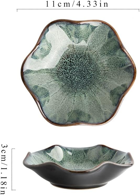 Dipping Sauce Dish Dipping Bowl Appetizer Plates Lotus Leaf Shaped Ceramics Seasoning Dishes Japanese Style Sauce Dish Ketchup Saucer Vinegar Spice Soy Sushi Seasoning Dipping Bowls Dipping Sauce Bowl