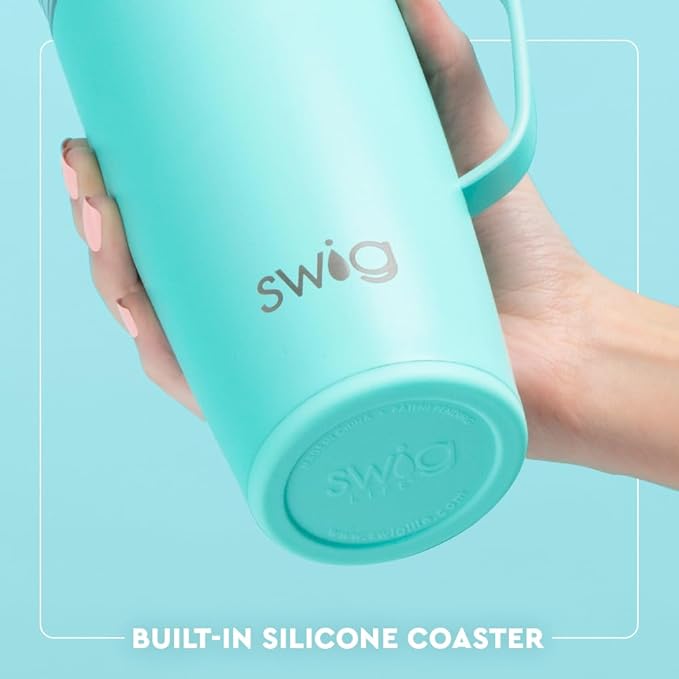 Swig Life 22oz Travel Mug, Insulated Tumbler with Handle and Lid, Cup Holder Friendly, Dishwasher Safe, Stainless Steel, Travel Coffee Cup, Insulated Mug with Lid (Busy Bee)