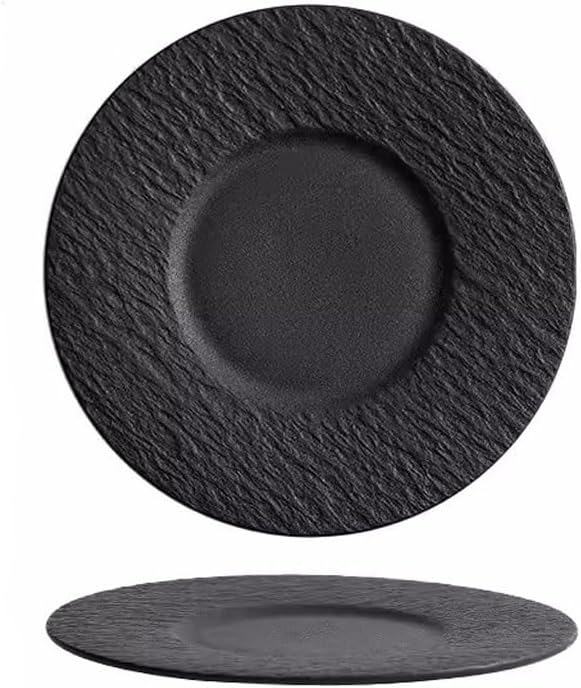 SONGCHAO Party Supplies Western Food Plates, Household Simple Nordic Steak Dinner Plates, Light Luxury Flat Plates, Shallow Plates, Ceramic Tableware Party Plates (Color : A)