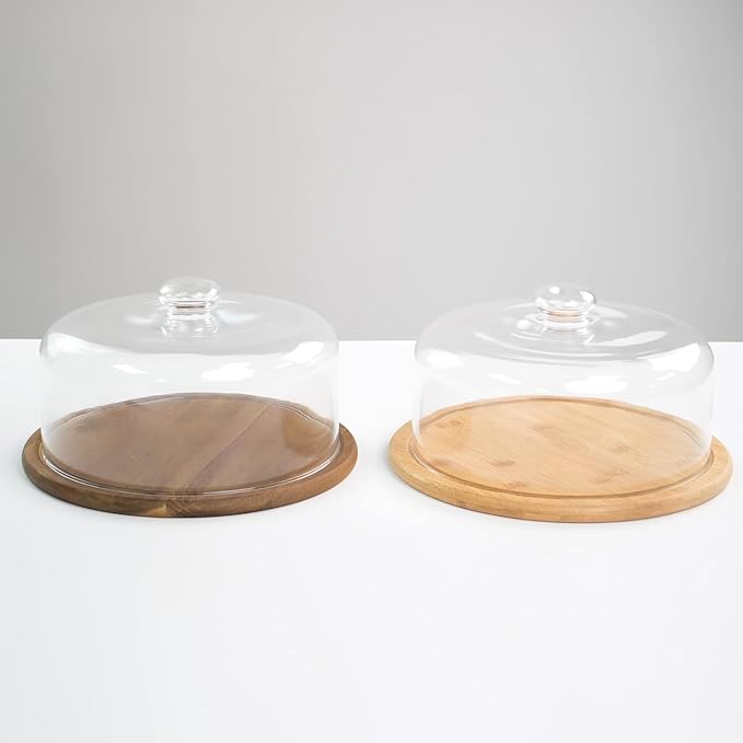 11 Inch Clear Cake Dome Cover, Glass Round Cake Stand Cover, Pastry Display Cloche for Food Plastic, Cake Cover Lid for Cake Stand Cake Plate Display Serving Platter (10 Inch - Glass)