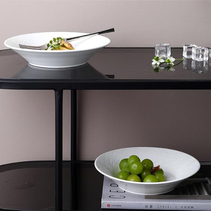 White 8" 9" Porcelain Tableware Plate Noodel Bowl Ceramic dinnerware For Home Family Party Weeding Restaurant And Kitchen Use (9" Plate Pack of 2)