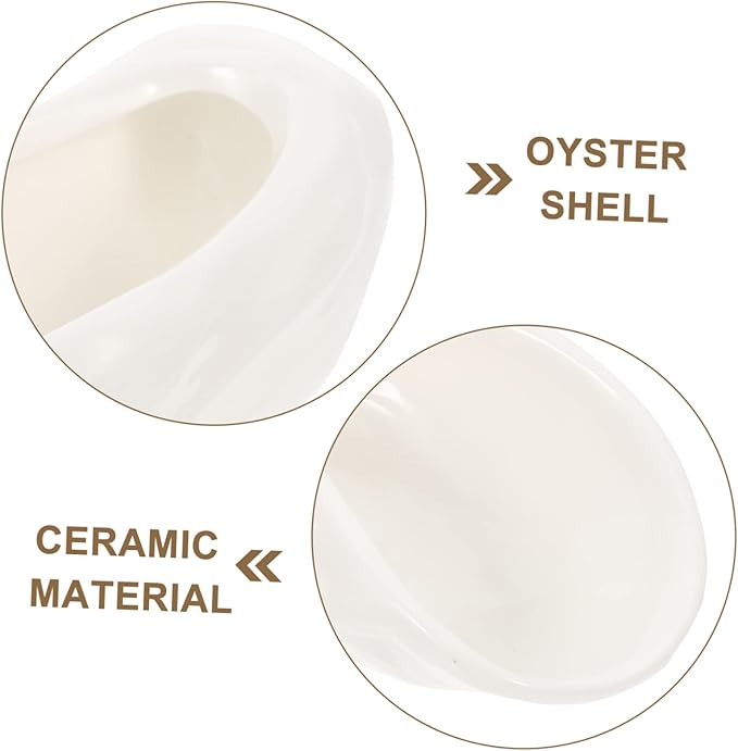 PRETYZOOM Oyster Plates Shell-shape Dinner Plates Ceramic Serving Platters for Restaurant